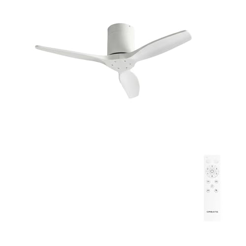 CREATE / WINDCALM S/Ventilador de techo ABS blanco con mando / 40W, Silencioso, Ø112 cm, 6 velocidades, temporizador, función verano-invierno