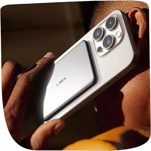 LISEN 0,8 CM Bateria Externa para iPhone 13, Cargador Portatil Magsafe Power Bank Magnético Ultrafino 5000mAh & PD 18W USB-C, Regalo Mujer Hombre Accesorios Viaje para iPhone 16 15 Pro MAX 14 13 12