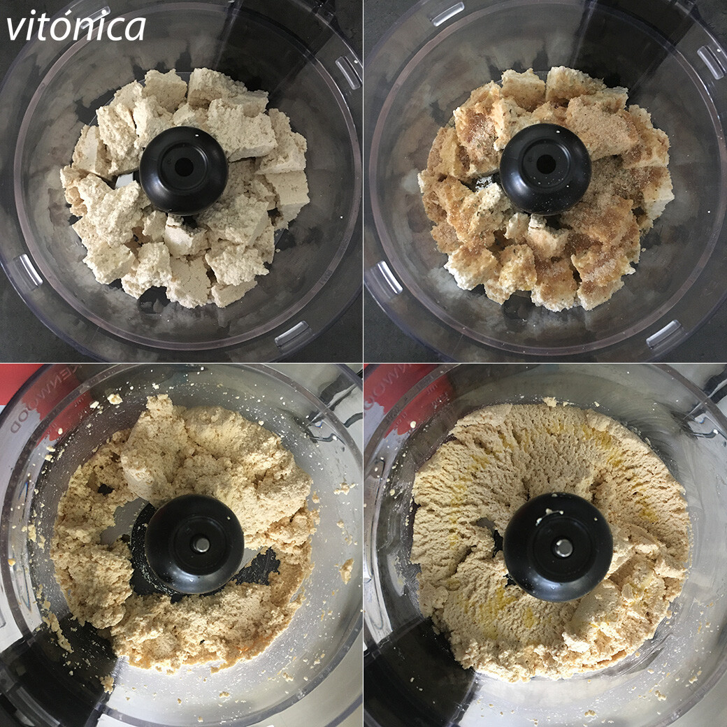 Requesón o queso ricotta vegano. Receta de cocina saludable, fácil y