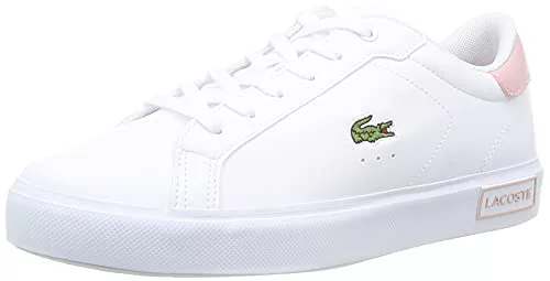 Lacoste POWERCOURT 0721 1 SUC, Zapatillas Unisex niños, Wht/Lt Pnk, 19.5 EU