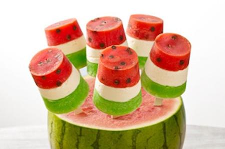Cocinar con niños: polos de sandías tricolor