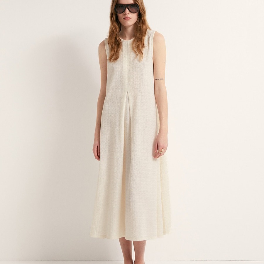 Vestido textura evasé Crudo Sfera

