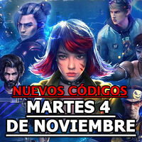 Códigos Free Fire Max para Martes 4 de Noviembre 