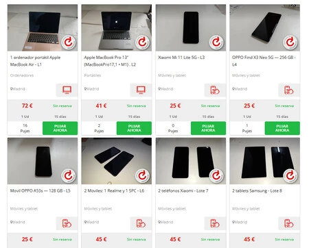 Subasta Objetos Madrid