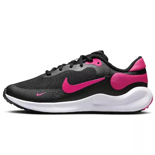 NIKE Revolution 7, Zapatillas para Correr Unisex niños, Negro Hiperrosa Blanco, 37.5 EU