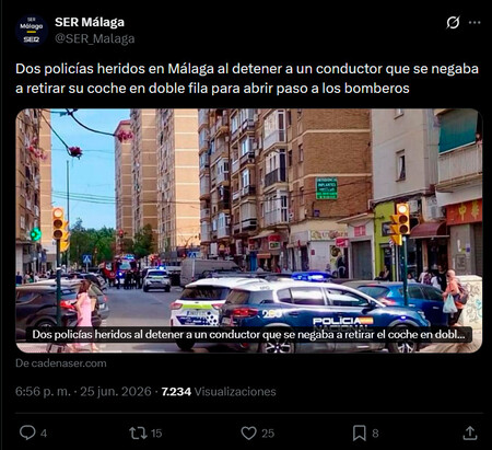 Doble Fila Bomberos Policia Heridos Malaga