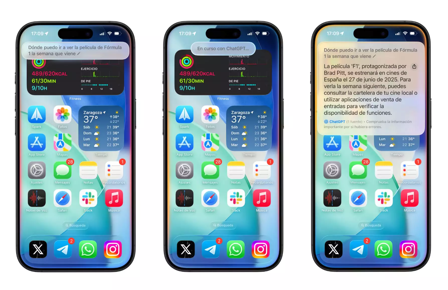 Ejemplo de consulta a Siri
