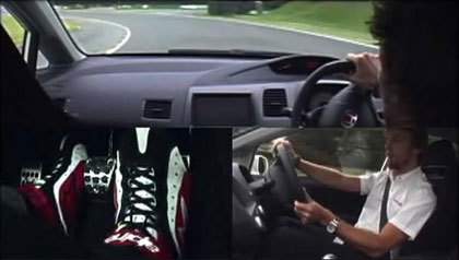 Jenson Button y el nuevo Honda Civic Type R