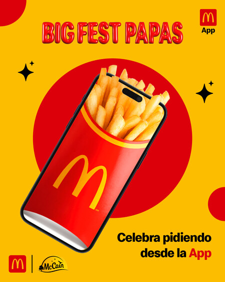 Este 20 de agosto si pides tus papas de McDonald’s  por Uber Eats, Didi Food o Rappi, podrás recibir 2x1 en Papas Grandes con motivo del el Día Mundial de las papas fritas.