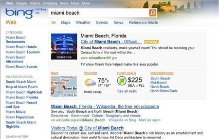 Bing recibe una actualización importante y añade integración con Foursquare