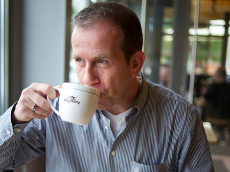 Relaxing cup of café con leche