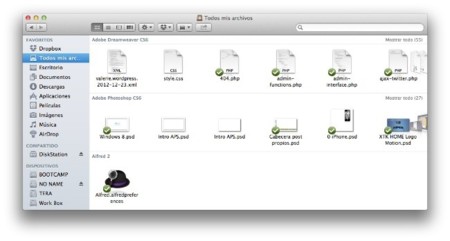 Opciones de visualización en Finder