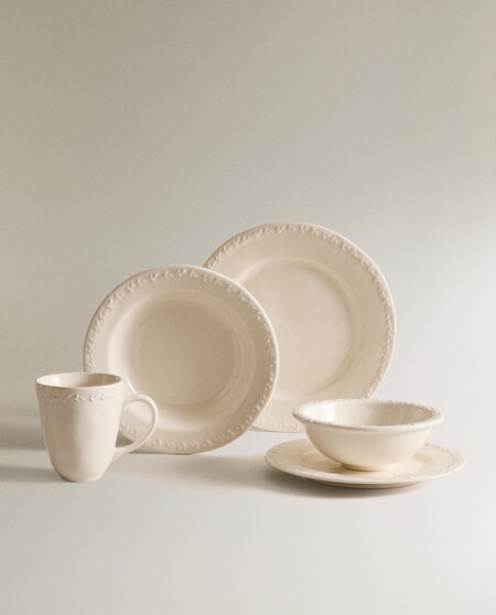 VAJILLA LOZA LOZA BORDE RELIEVE