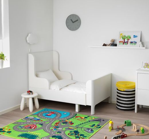 BUSUNGE
Cama extensible, blanco 80x200 cm