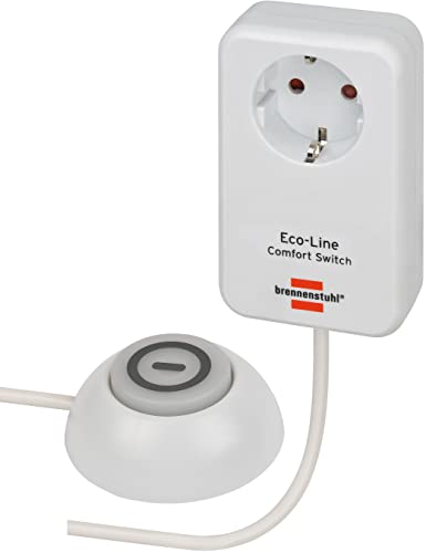 Brennenstuhl Eco Line Comfort - Toma de Corriente con Interruptor de Mano/pie Iluminado 