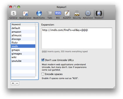 Keywurl, búsquedas mediante palabras clave en Safari