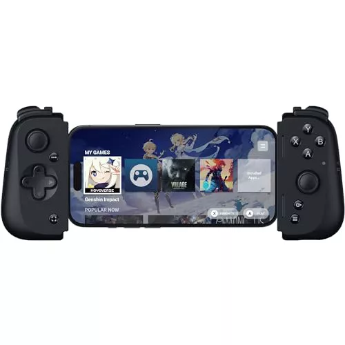 Razer Kishi V2 - Mando de Juegos móvil USB-C para iPhone y Android (Botones de acción mecatáctiles, D-Pad, Sticks analógicos, Conector de Audio de 3,5 mm, Baja latencia, RGB) Negro