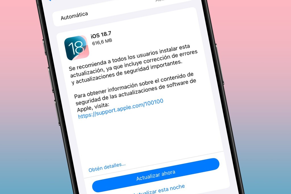 Apple lanza iOS 18.7 para quien no quiera (o pueda) actualizar a iOS 26 Apple lanza iOS 18.7 para quien no quiera (o pueda) actualizar a iOS 26
