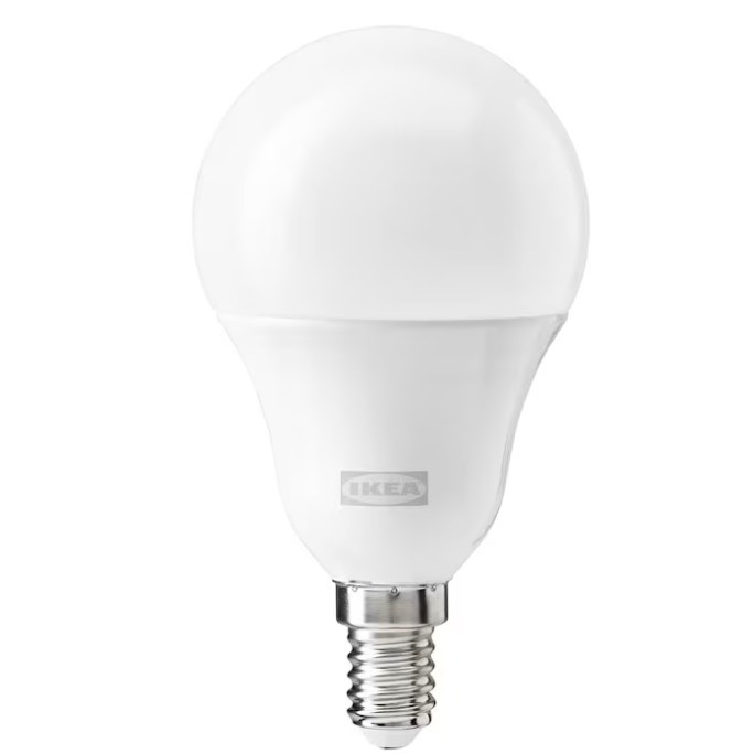 Bombilla LED TRÅDFRI  E14 806 lm, regulac lumin inalámbr color y espectro blanco/globo blanco ópalo

