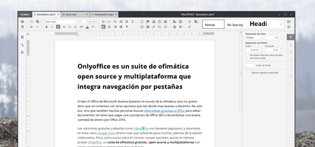 Onlyoffice es un suite de ofimática open source y multiplataforma que integra navegación por pestañas