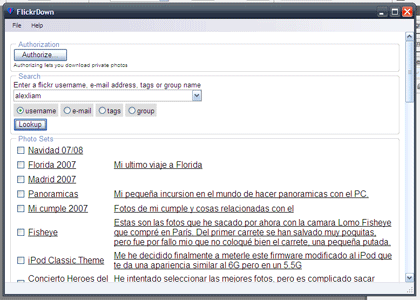 FlickrDown, descargando tus fotos de Flickr