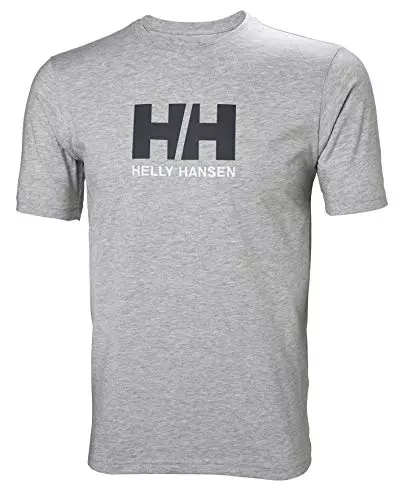Helly Hansen Hombre Camiseta HH Logo, Gris melange, M