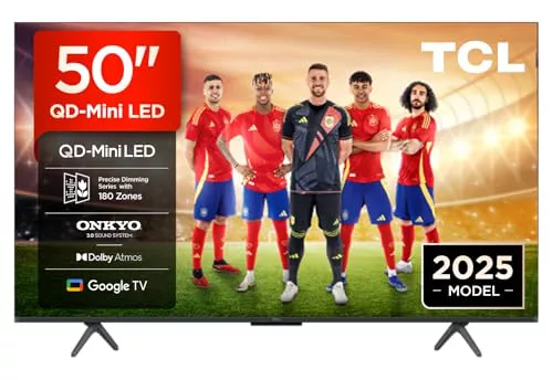 TCL 50Q6C Televisor 50 Pulgadas QD-Mini LED 4K Smart TV, 1000 nits, 144Hz Motion Clarity Pro