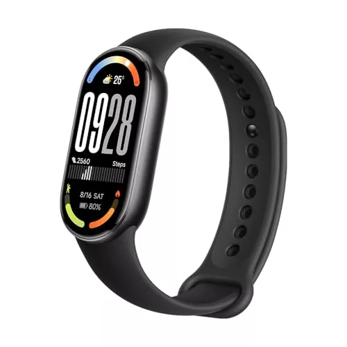 XIAOMI Smartband 10, Pulsera de Actividad, Pantalla AMOLED de 44mm, Carga rápida, 150+ Modos Deportivos, Monitorización de Salud y sueño, HyperOS 2.0, Impermeable 5ATM, Brújula, Negro