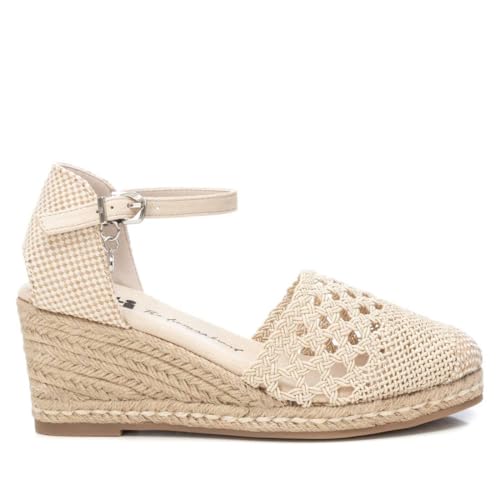 XTI 142333, Sandalias con cuña Tipo Alpargatas Mujer, Beige, 38 EU