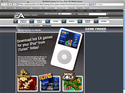 Los juegos del iPod ya aparecen en la página de EA