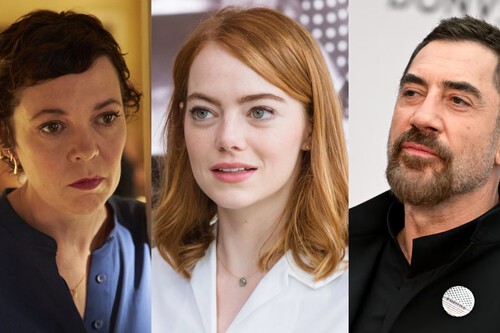 Olivia Colman, Emma Stone y Javier Bardem