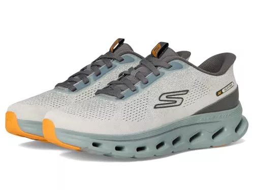 Skechers Hombre GO Walk Glide-Step 2.0 Maser Zapatillas, Sage Textile/Trim, 44 EU