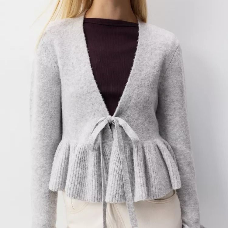 Chaqueta peplum de punto

