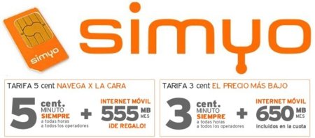 Simyo mejora sus tarifas aumentando los MB incluidos en las tarifas para hablar y navegar