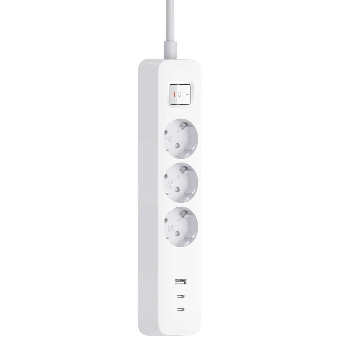 Regleta Xiaomi XMCXB01EU 3 Tomas 1 USB-A 2 USB-C con Interruptor 20W Protección