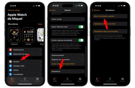 Restablecer Apple Watch
