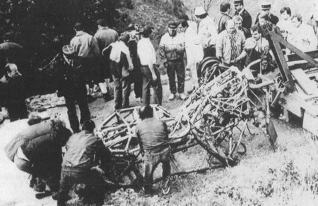 Lancia Delta S4 tras el accidente de Toivonen