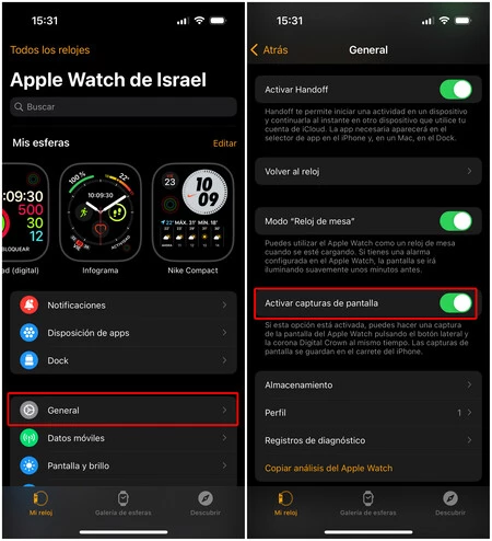 Pantallazo apple watch sale