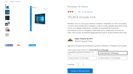 Precio Windows 10