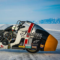 ¡Brutal! La Indian Appaloosa 2.0 intentará ponerse a 250 km/h en un lago helado para batir el récord de velocidad