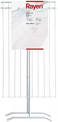 Rayen | Tendedero de acero | Superficie de tendido de 10 m | Tendedero plegable | Para interior y exterior | 90 x 53,5 x 82 cm