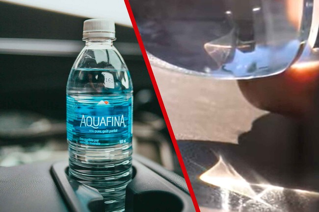 Botella Agua Coche Incendio