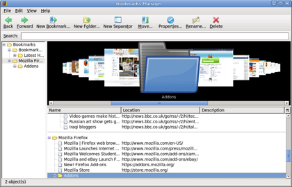 Bookmark Manager, Coverflow para tus favoritos