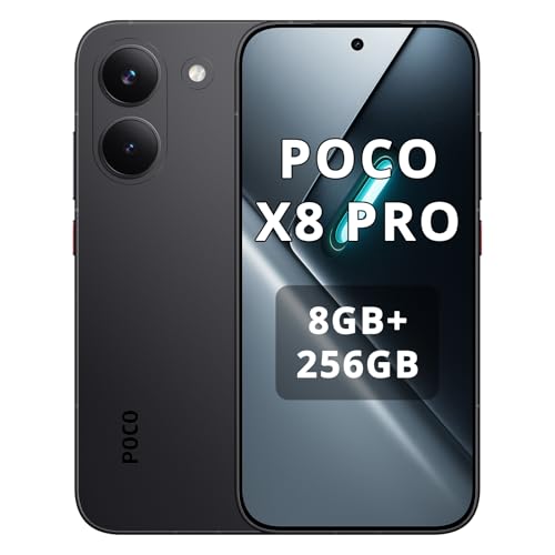 XIAOMI Poco X8 Pro Smartphone 8 GB + 256 GB, procesador Dimensity 8500-Ultra, batería de 6500 mAh, pantalla AMOLED ultra brillante, cámara principal Sony IMX882 de 50 MP con OIS, color negro