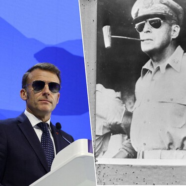 El día que las gafas militares de Macron convirtieron un evento político en una pasarela de moda 