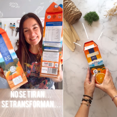 Agus Gallo, experta DIY: "Con mis manos transformé un envase de zumo para hacer un objeto deco, y el resultado superó mis expectativas"