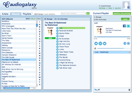 Audiogalaxy vuelve reconvertido en un reproductor de música en la nube