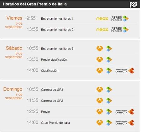 Horarios Italia