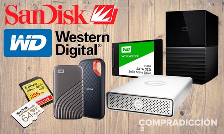 Rebajas en discos duros de sobremesa y portables, SSD internos o tarjetas de memoria en las ofertas en almacenamiento Western Digital y SanDisk de la semana en Amazon
