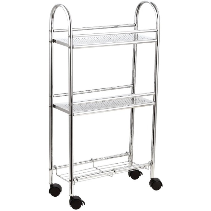 Carrito de baño Urban Slim gris / plata 16.5x84x40.8 cm